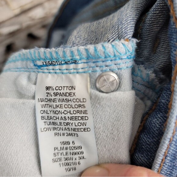 Saddlebred Distressed Blue Denim Tapered Fit Mens Size 36/30 - Picture 9 of 11